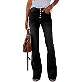 Cicy Bell Women's Stretch Flare Jeans High Waisted Bootcut Bell Bottom Button Fly Denim Pants