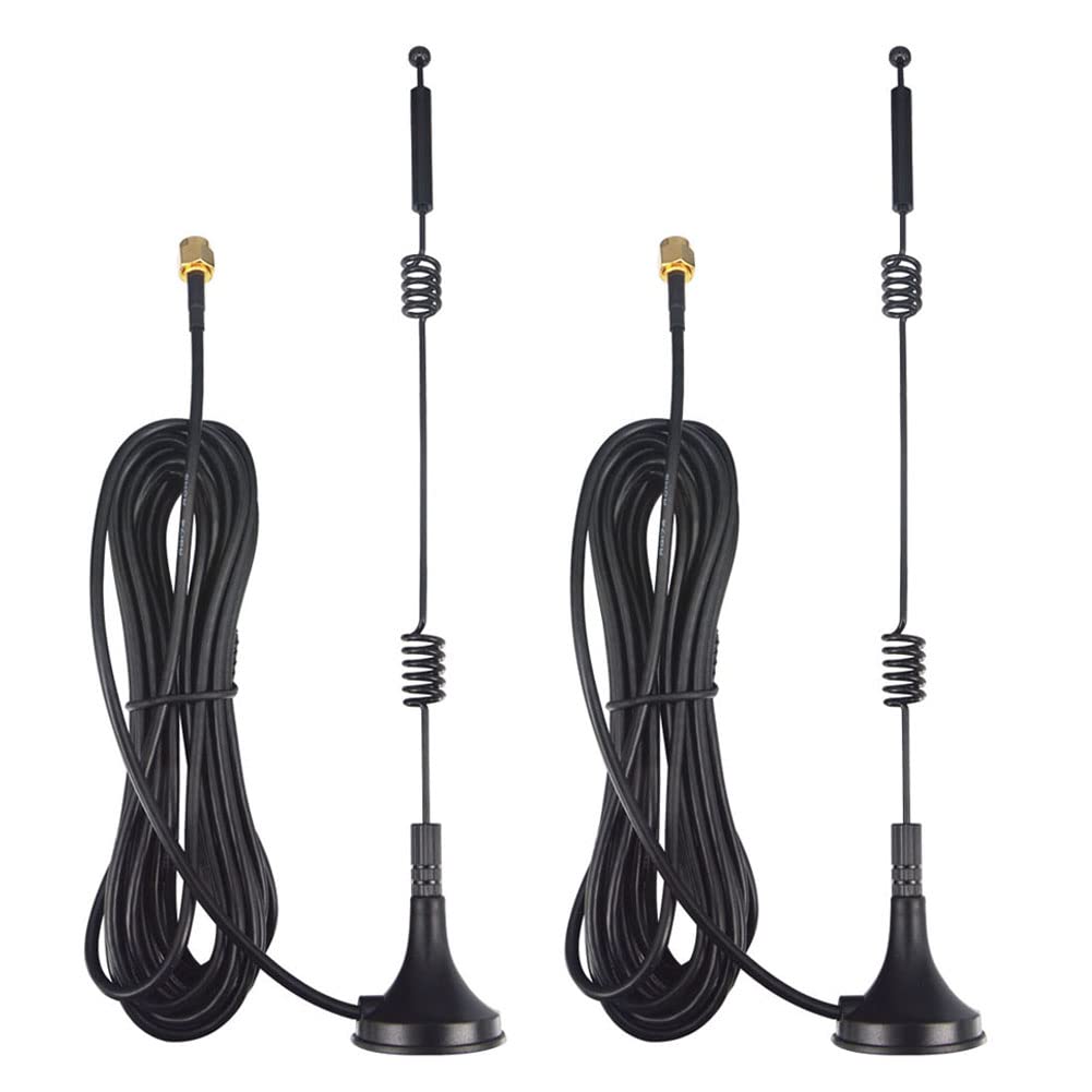 YILIANDUO Dual Band Aerial 9dBi 2.4GHz 5.8GHz SMA Male Antenna with Magnetic Base 3M Cable for WiFi Routers Wireless Video Security Camera Surveillance Truck Car Reversing Monitor 2 Pack