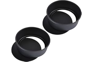 TOVINANNA 2pcs Stainless Steel Cake Pans Round Baking Tins with Removable Bottom High Temperature Resistant