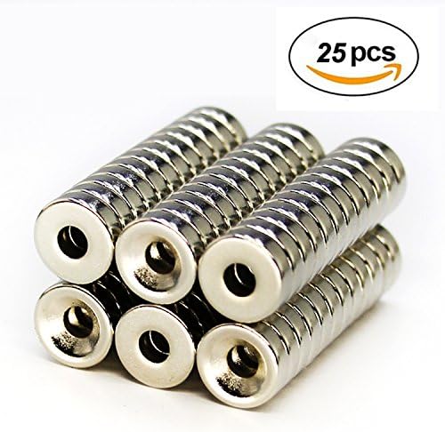 25 Pieces 10x3mm with 3MM Hole DIY Personalized Multi-Use Refrigerators for Fridge Door Whiteboard Magnetic Map Magnetic Screen Door Bulletin Boards Round Cylinder Magnets