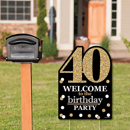 Big-Dot-of-Happiness-Adult-40th-Birthday-Gold-Party-Decorations-Birthday-Party-Welcome-Yard-Sign