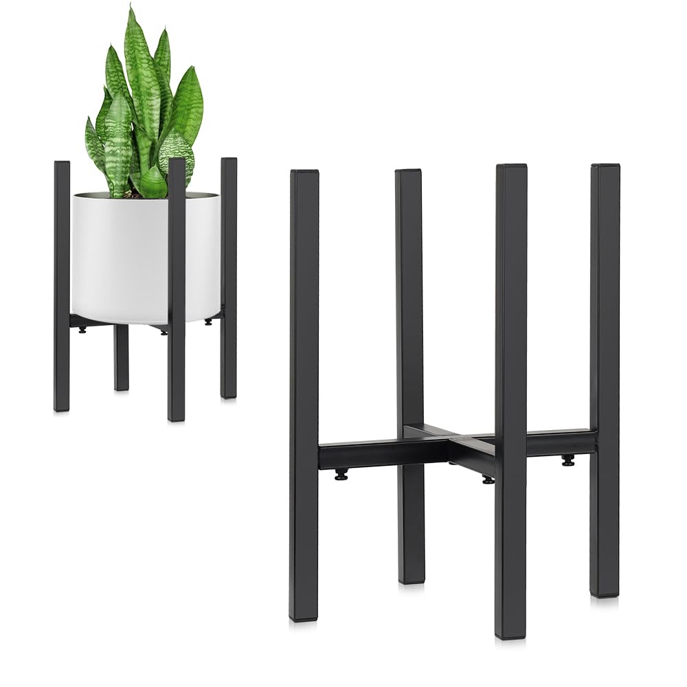 Metal Flower Pot Holder, Adjustable Plant Stand Fits Pot Size of 20 - 30 CM, Mid-Century Modern Flower Pot Holder , Home Flower Pot Holder, Indoor Modern Plant Holder (Plants & Pot Not Included)