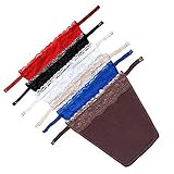 HZYFP Lady Lace Clip-on Mock Camisole Bra Insert Overlay Modesty Panel Vest 6pcs, Black White Beige Blue Red Coffee