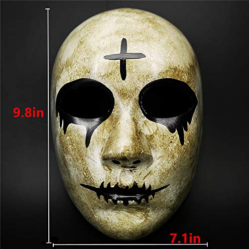 Grey Cross Horror Killer Purge mask Men,The Purge Anarchy Movie,Halloween Mask Masquerade Costume Party,Fits Most Adult Teens …