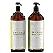 Calily Life Organic Tea Tree Shampoo + Conditioner with Dead Sea Minerals, Duo Set, 33.8/30.6 fl Oz  Concentrated Extra-strength Formula Removes Impurities, Refreshes, Softens and Invigorates