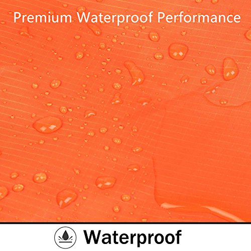 Winis Multifunctional Outdoor Rain Poncho Backpack Rain Cover Waterproof Tent Tarp Footprint Ground Sheet Shelter Sunshade Moisture Barrier Picnic Blanket Mat for Camping Hiking Jungle Cycling(Orange)