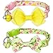 Blueberry Pet Pack of 2 Cat Collars, Florida Dream Floral Print Adjustable Breakaway Cat Collar with Bow Tie & Bell, Neck 9