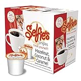 Selfie's Singles, Hazelnut Coconut and Caramel, Single Cup Coffee, 24 Count, for Keurig K-Cup Brewers, Sweet and Rich Medium Roast Flavored Coffee, Single-Serve Coffee Pods