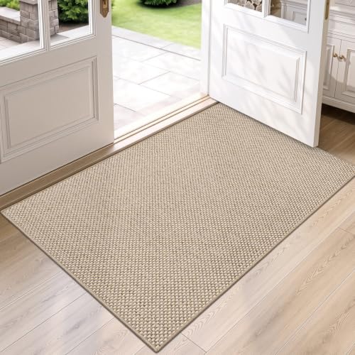 DEXI Schmutzfangmatte Innen 120 x 180 cm, rutschfeste Fußmatte, Beige