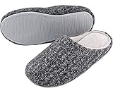 HomeIdeas Men's Cashmere Cotton Knitted Anti-slip House Slippers