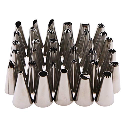 35PCS Russia Piping Icing Nozzles Tulip Rose Flowers Petal Pastry Tips DIY Cupcake Cake Decorating Dessert Baking Tools