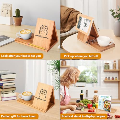 Sloworld Small Bookshelf, Triangle Book Holder, Wood Short Mini Book Rest, Simple Bookcase for Bedroom Nightstand Office Table Centerpiece Decor for Coffee and Book Lover Gift (Coffee)