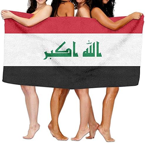 Beach Towel Flag Of Iraq 80" X 130" Soft Lightweight Absorbent For Bath Swimming Pool Yoga Pilates Picnic Blanket Towels