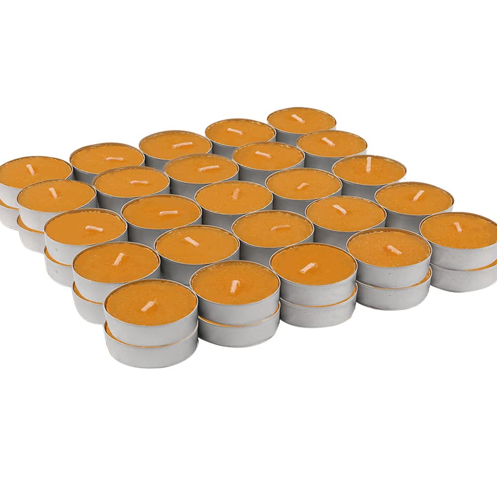 ZOPPER | 50 x Citrus Tealights Scented Candles | Multipurpose | Smokeless with Impressive Fragrance | Ideal for Easily Decoration in Parties, Events & More