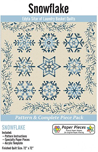 Paper Pieces Snowflake Paperpiece and Acrylic Fabric Cutting Template Pack,