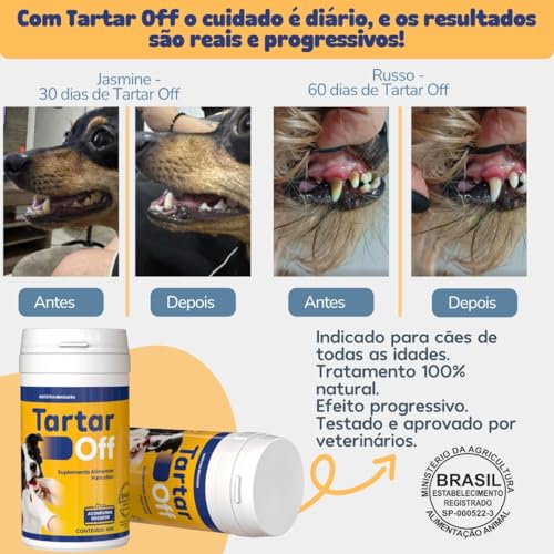 Tartar Off Fórmula Natural, Combate Tártaro e Mau Hálito, 40g, Zero Bafinho