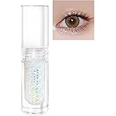 YMH BEAUTE Liquid Glitter Eyeshadow, Pigmented, Long Lasting, Quick Drying, Easy to Apply, Loose Glitter Glue for Eye Crystals Makeup (Transparent Flashing Colorful Sequins 01)