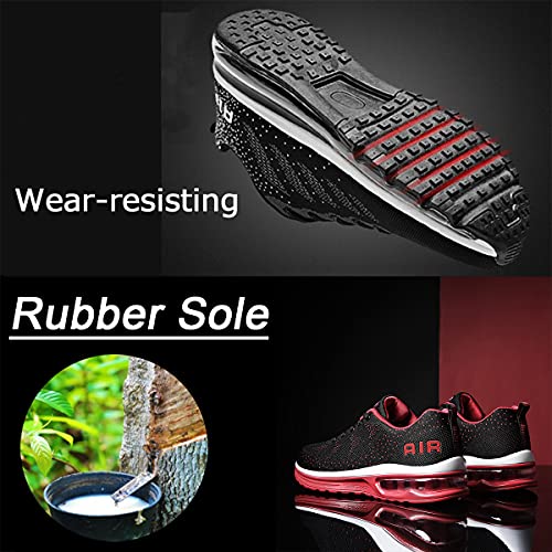 fashioncool Men\'s Women’ s Non Slip Gym Sneakers Lightweight Breathable Athletic Running Walking Tennis Shoes Red835 EU 40