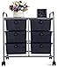 EaseOffice 6-Drawer Rolling Storage Cart with Heavy Duty Chrome Steel Frame for Home, Office, Beauty Salon and More, Black