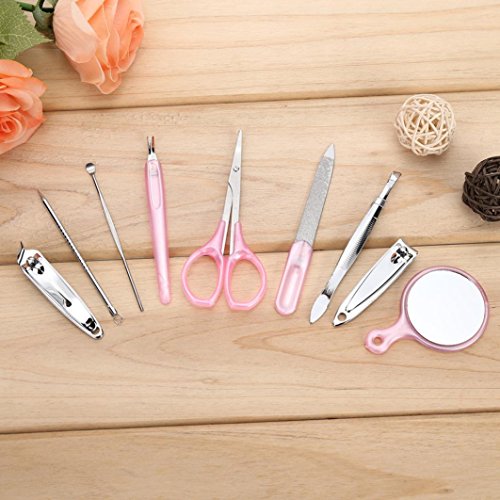 Witspace Nail Care 9pcs Cutter Cuticle Clipper Pedicure Manicure Set Kit Apple Gift (Random Color) - Thumbnail 3