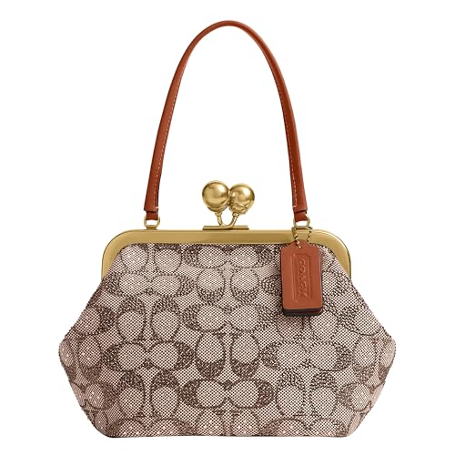 Coach Crystal Signature Jacquard Kisslock Frame Bag 16