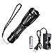 Refun E6 High-Powered Tactical Flashlight Water Resistant Handheld Flash light for Camping Hiking [Rechargeable Battery and Charger Included], Black