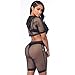 Sedrinuo Summer Bikini Mesh Cover Up Sets Sexy Women Swimwear Swimsuit Push Up, Black, L(US6-8)