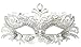 Masquerade Mask Shiny Metal Rhinestone Venetian Pretty Party Evening Prom Mask(White)