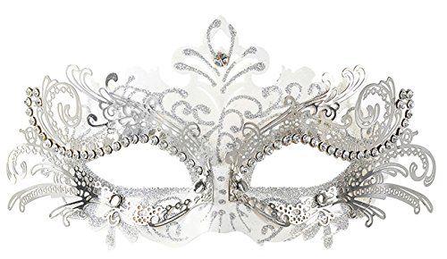 Coxeer Pretty Elegant Lady Masquerade Halloween Mardi Gras Party Mask (White ...