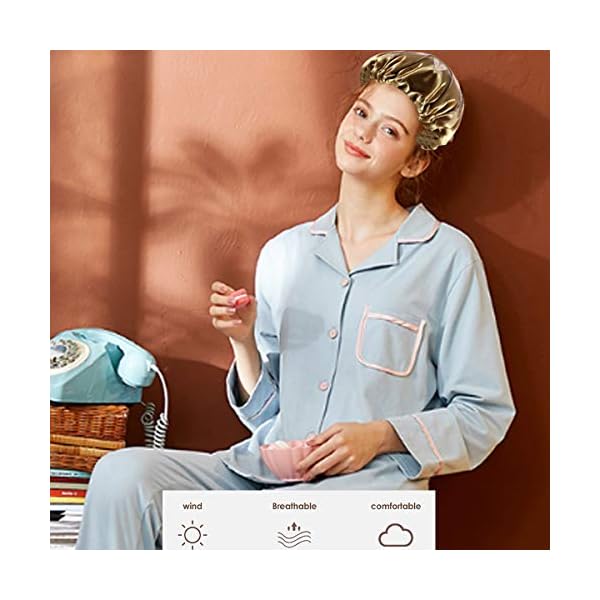 Rexiaoo-Sleep-Caps-Satin-Night-Sleep-Cap-Adjustable-Soft-Sleeping-Head-Cover-Bonnet-Hair-Loss-Cap-Salon-Bonnet-for-Women-and-Girls-2-Pack Sleep Caps, Satin Night Sleep Cap Adjustable Soft Sleeping Head Cover Bonnet Hair Loss Cap Salon Bonnet for Women and…