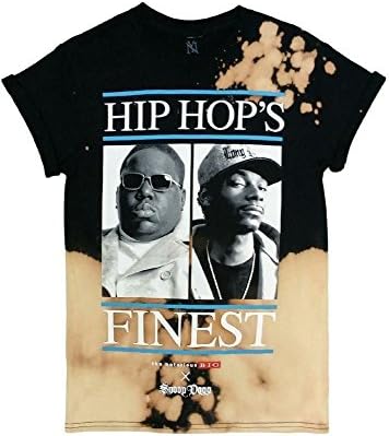 Vintage Wear Men's Hip Hops Notorious B.I.G. x Snopp Dog Finest Bleached T-Shirt X-Large
