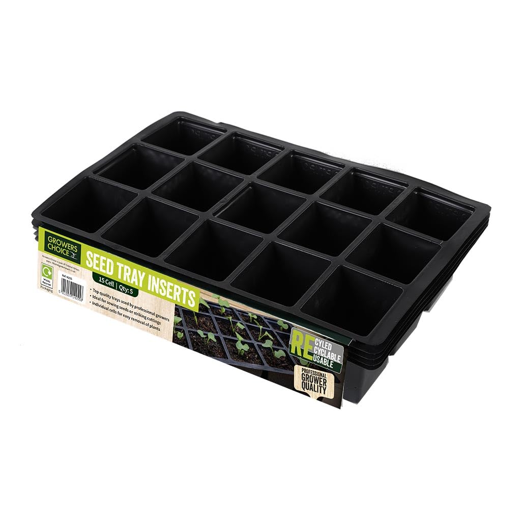 Bosmere Garden Care Seed Tray Inserts, 15 Cells, Pack of 5, N255, Black — image 1