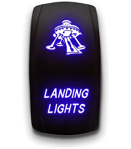 Switch Light 本体 BLUE Night Vision - Blue - Laser Etched Toggle Switch 20A 12V