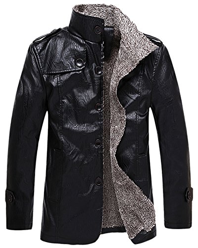 Hombre Chaqueta De PU Piel Manga Larga