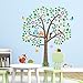 DECOWALL DA-1502N Large Scroll Tree and Animals Kids Wall Stickers Wall Decals Peel and Stick Removable Wall Stickers for Kids Nursery Bedroom Living Room décor