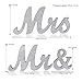 OULII MR MRS Wooden Letters Wedding Decorative Letters (Silver)