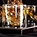 Royal Decanters Skull Shaped Glass Whiskey and Liquor Decanter Gift Set - Includes 4 Double Walled Skull Shot Glasses Also for Brandy Tequila Bourbon Scotch Rum -Alcohol Related Gifts for Dad (750ML)