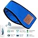 Rotibox Lightweight Sweatproof Bluetooth Headband Headphone Headset Earphone Music Headband Speakerphone with Stereo Speaker and Microphone Hands-free for Gym Exercise Outdoor Sports Running-Blue