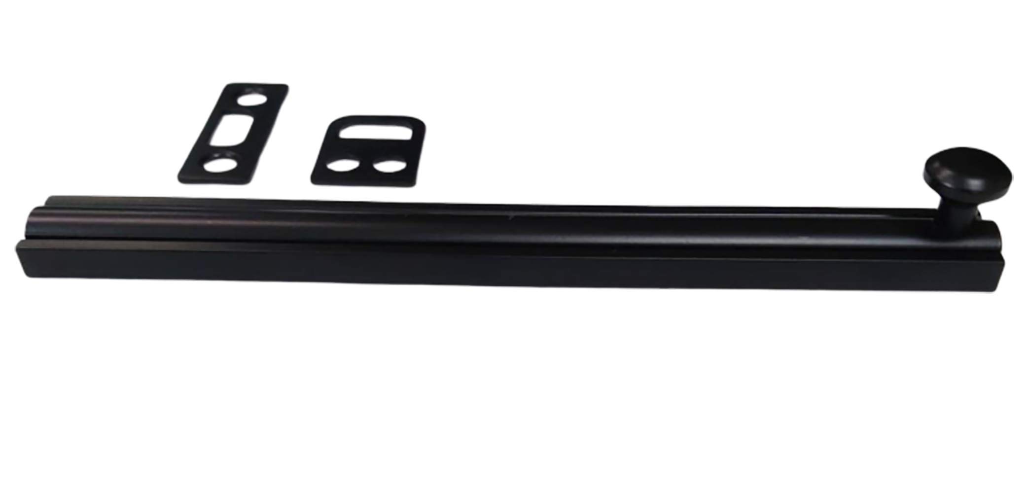 QCAA Solid Brass Surface Bolt 6", Matte Black, 1 Pack, Made in Taiwan