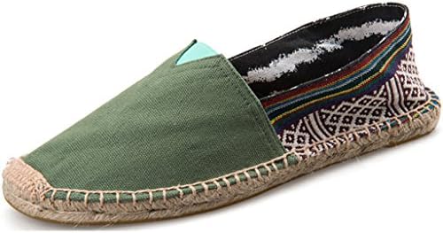 IVANCA Men's Fashion Casual Slip-On Loafer Espadrille Flat Canvas Shoes(green,9 B(M))