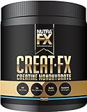 NutraFX Micronized Creatine Monohydrate Powder All Natural Pre Workout Energy Boost and Muscle Building Supplements (300g - 60 Servings)
