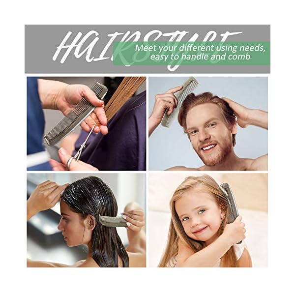 Hair-Comb-Cutting-Comb-Hairdressing-Comb-Fine-Tooth-Hair-Comb-Plastic-Barber-Comb-with-Standard-and-Fine-Tooth-Styling-Combs-for-Men-Women-Home-Salon-Hair-Styling-Grooming Fine Tooth Comb Hairdressing Hair Comb Beard Fine Comb Cutting Comb Facial Hair Comb Plastic Barber Comb with Standard…