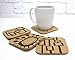 Mid Century Modern Retro Abstract Cork Drink Coaster Gift Set of 4.