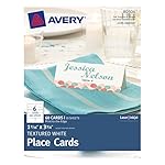 Avery Textured Place Cards, White, 1.43 x 3.75 Inches, Pack of 60 (80504)