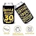30th Birthday Party Favor Decorations Supplies Cheers & Beers to 30 Years Can Sleeves Vintage 1990 Can Cover Beer Sleeves Black and Gold Neoprene Sleeves for Soda Beer Can Beverage Set of 12