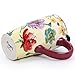 Minigift Ceramic Coffee Mug，Flower Travel Cup with Lid，Handmade Milk Tea Mug 16oz-Colorful