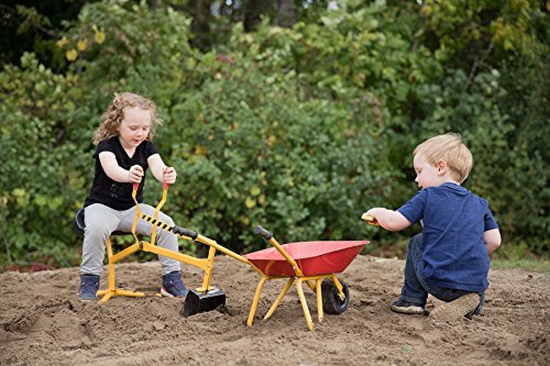 Little Workers Wheelbarrow by PlaSmart - Ride On Toy, Age 3 yrs and up, Construction toys that get jobs done in the sandbox, beach, dirt or snow