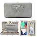 Women Phone Clutch Wallet, TraderPlus Multi-purpose Long Style Leather Clutch Handbag Bow-Knot Purse Cellphone Case for iPhone X/ 8/8 Plus/ 7/7 Plus/Galaxy S8/ S7/ S7 edge Gray