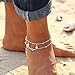 CrazyPiercing Anklet Bracelet, 8 Shape Ankle Bracelet, Double Chain Ankle Bracelets, Infinity Endless Love Symbol Beach Anklet Bracelet, Adjustable Barefoot Sandals Beach Foot Gift for Women