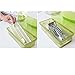 AIYoo Flatware Tray Kitchen Drawer Organizer with Lid and Drainer - Plastic Kitchen Cutlery Tray and Utensil Storage Container with Cover - Dust-Proof Dinnerware Holder Green